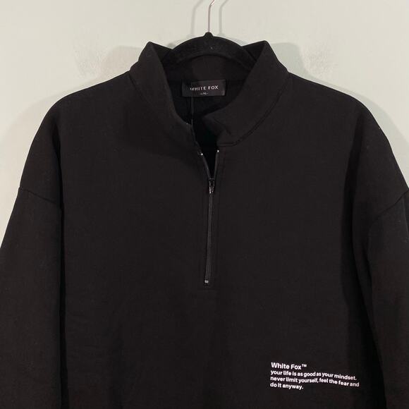 White Fox Boutique Black Sweatshirt with Pink Lettering - Picture 3 of 9